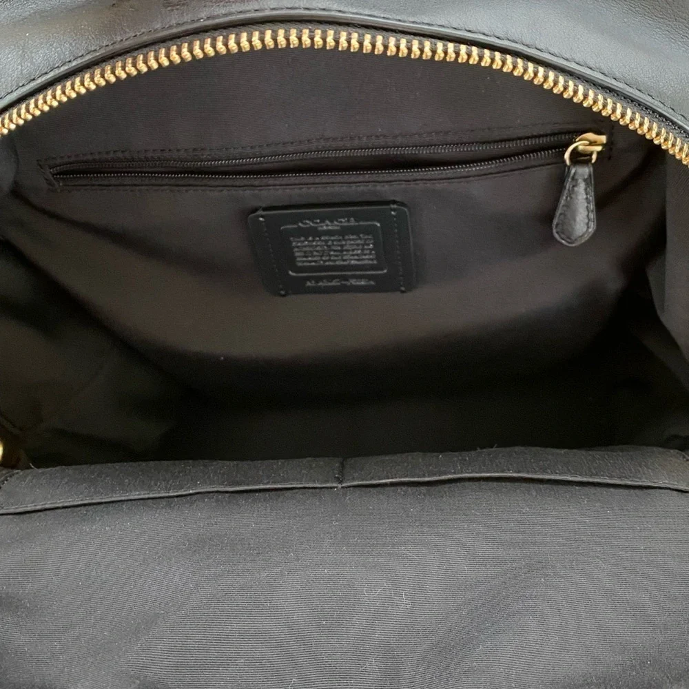 Coach Signature Black & Brown Charlie Medium Backpack EUC
